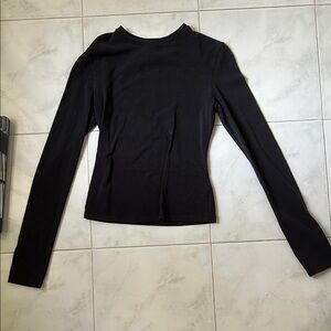 SKIMS Black “Cotton Jersey Long Sleeve T-Shirt”